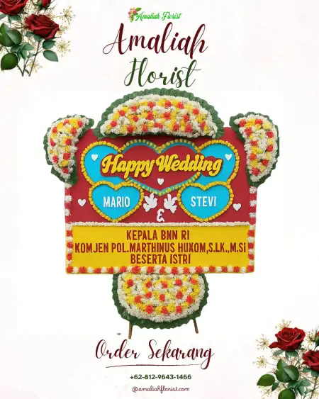 Papan Bunga Pernikahan Seginim